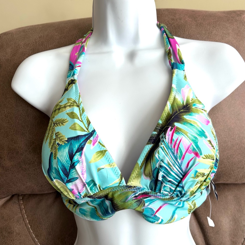 Tommy Bahama Sun Kissed Tropics reversible Halter Bikini Top - Small - NWOT